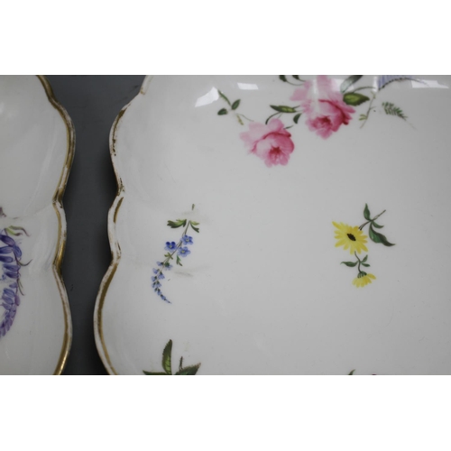 84 - A pair of Swansea square dessert dishes, c.1820, both with impressed SWANSEA mark, Condition: Some w... 