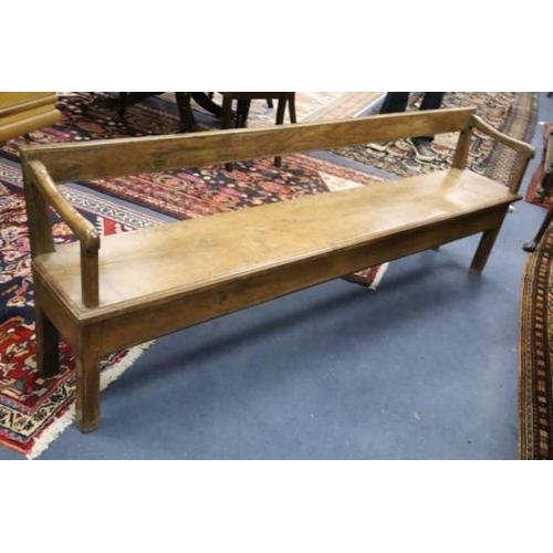 870 - A near pair of 18th century oak bench seats, largest L.206cm D.36cm H.68cm Condition: Slight differe... 