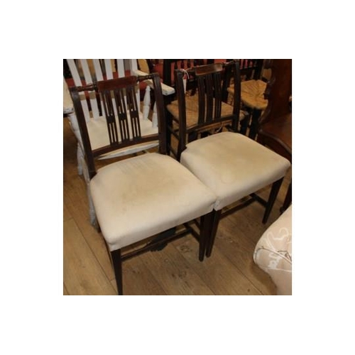 874 - A pair of George III mahogany dining chairs Condition: Frames solid, some fading to the cresting rai... 