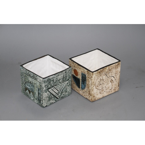 9 - Two Troika cube vases, by Teo Bernatowitz, c.1974 and Ann Lewis, c.1971, height 8cm and 8.5cm Condit... 