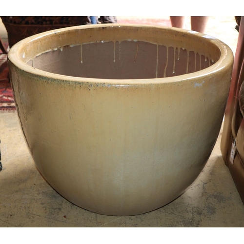 1040 - A large glazed pottery garden planter, 64cm diameter, H.50cm