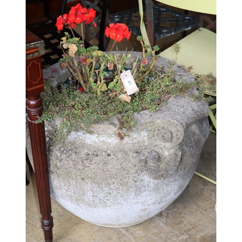 1041 - A large Grecian style reconstituted stone garden planter, 60cm diameter, H.48cm