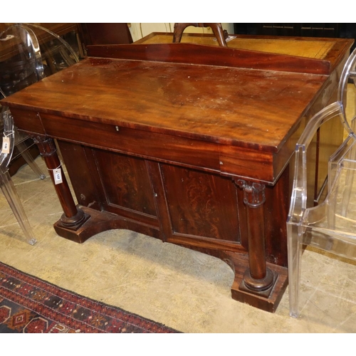 1137 - A Regency style mahogany side cabinet, W.121cm, D.57cm, H.74cm
