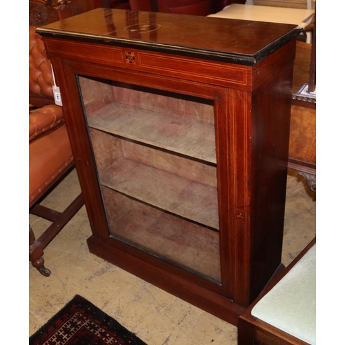 1162 - A late Victorian walnut pier cabinet, W.79cm, D.29cm, H.99cm