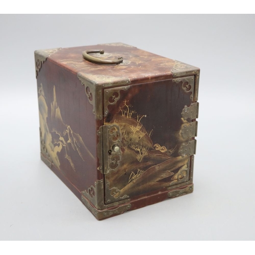 1216 - A Japanese lacquer table cabinet, height 18cm (locked)