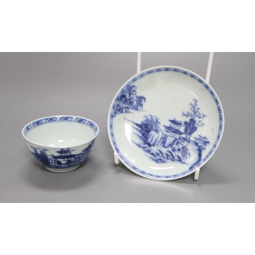 1219 - A Chinese blue and white Nanking cargo tea bowl and saucer, diameter 11.5cm