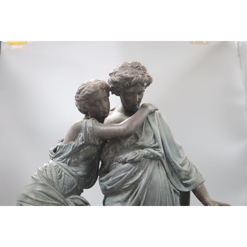 1237 - A neo-classical spelter figural group, height 42cm