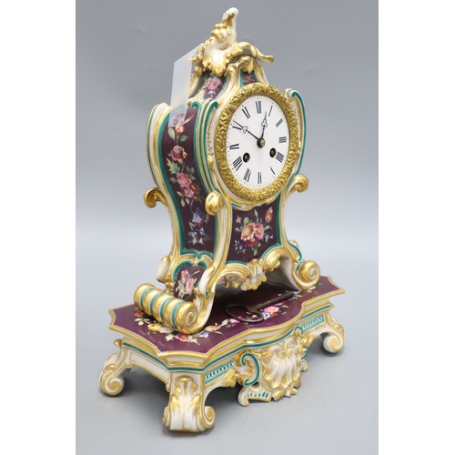 1251 - A Jacob Petit French porcelain mantel clock, height 35cm