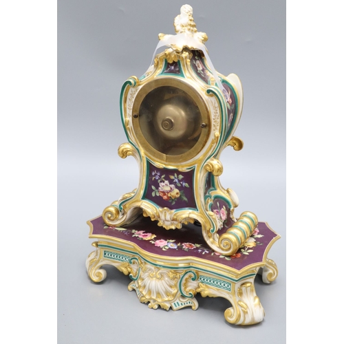 1251 - A Jacob Petit French porcelain mantel clock, height 35cm