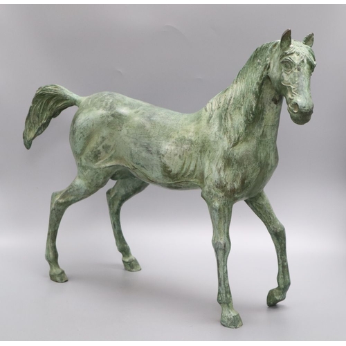 1255 - A modern bronze model of a horse, modern, height 46cm