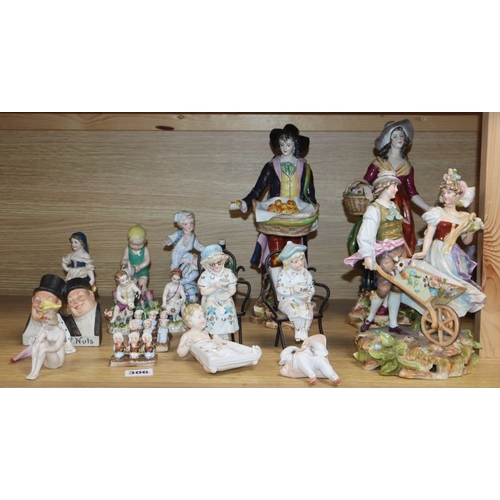 1306 - Assorted 20th century Continental porcelain figures, tallest 30cm