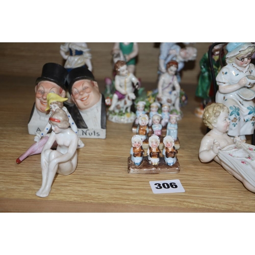 1306 - Assorted 20th century Continental porcelain figures, tallest 30cm