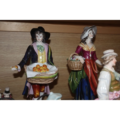 1306 - Assorted 20th century Continental porcelain figures, tallest 30cm