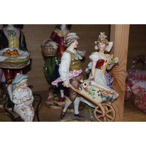 1306 - Assorted 20th century Continental porcelain figures, tallest 30cm