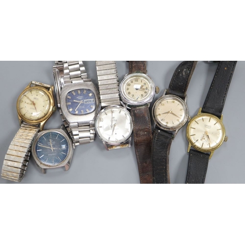 1737 - A Rotary and a Romaer watch and 5 other wrist watches