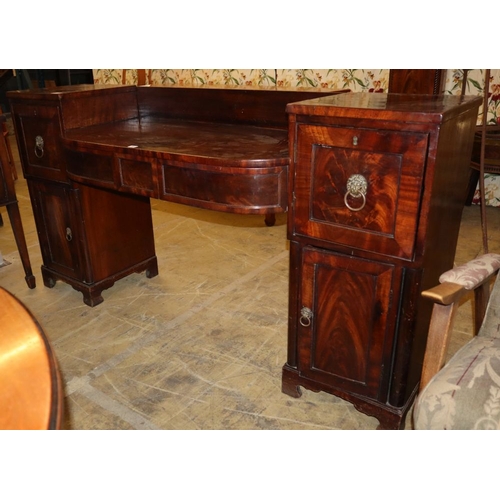 69 - A Regency mahogany pedestal sideboard, W.188cm, D.54cm, H.97cm