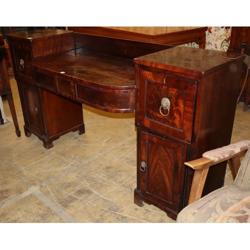 69 - A Regency mahogany pedestal sideboard, W.188cm, D.54cm, H.97cm