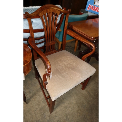 17 - A George III mahogany elbow chair