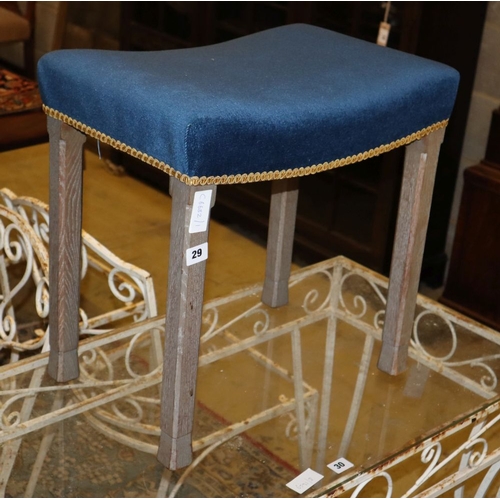 29 - A Elizabeth II Coronation stool, W.47cm, D.33cm, H.47cm