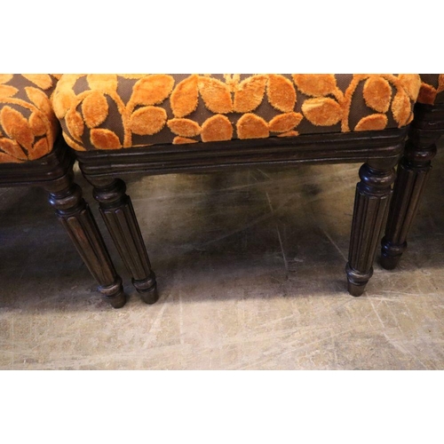 14 - A set of six early 19th century Anglo-Indian rosewood dining chairs, with carved frames and padded s... 
