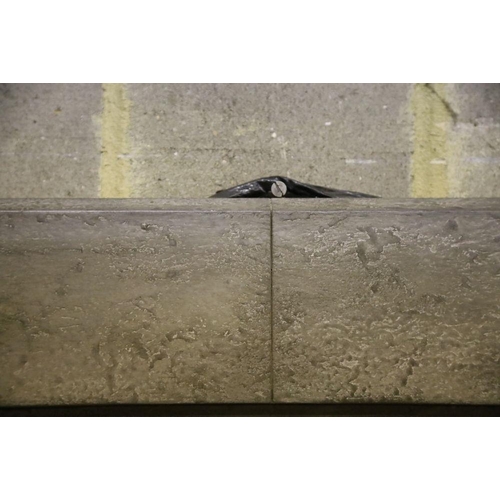 30 - A rectangular pewter framed wall mirror, 64 x 110cm