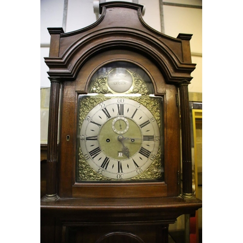 33 - A mahogany longcase clock, the eight-day movement by Thomas Wentworth, Salisbury, in later London st... 