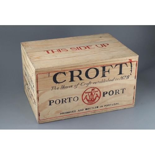 1 - A case of Croft 1975 vintage Port, bottled 1977, original opened wooden crate (12 bottles)CONDITION:... 