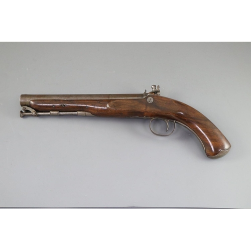 13 - An early 19th century flintlock holster pistol, signed Prosser, length 15in.CONDITION: Looks to be i... 