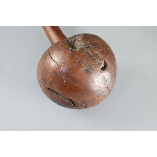 21 - A 19th century Fijian Ula throwing club, with geometric carved handle, length 15.75in. diameter 4.25... 
