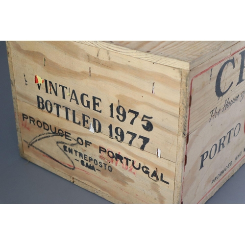 3 - A case of Croft 1975 vintage Port, bottled 1977, original opened wooden crate (12 bottles)CONDITION:... 