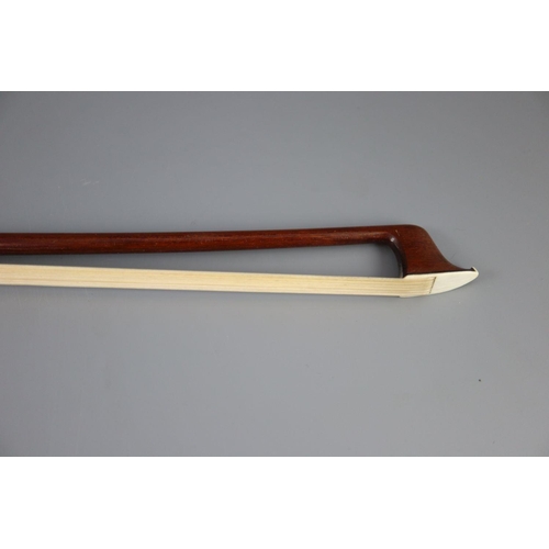 32 - A late 19th/early 20th century silver mounted bow, unmarked, 74cm long