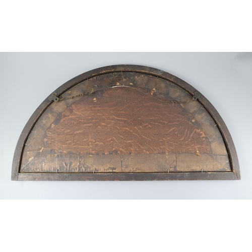 37 - A late 17th century silk and bead work arched panel, with central tree, birds, butterflies, exotic l... 