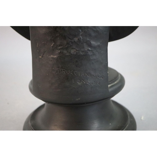 42 - D. Brucciani & Co of London. An ebonised plaster bust of Augustus, with integral socle, height 27in.... 