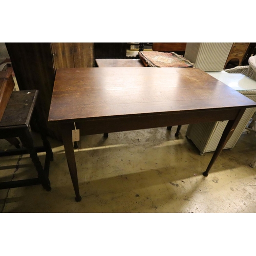46 - An early 20th century oak side table, width 122cm, depth 68cm, height 74cm