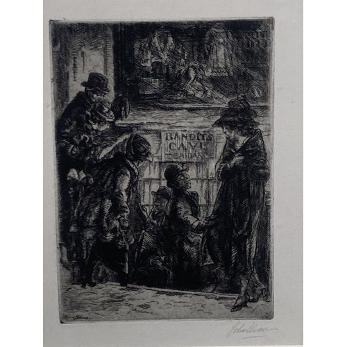 608 - John Sloan (1871-1951, American), etching on wove paper, 'Bandits Cave 1920 (Morse 195)', signed in ... 