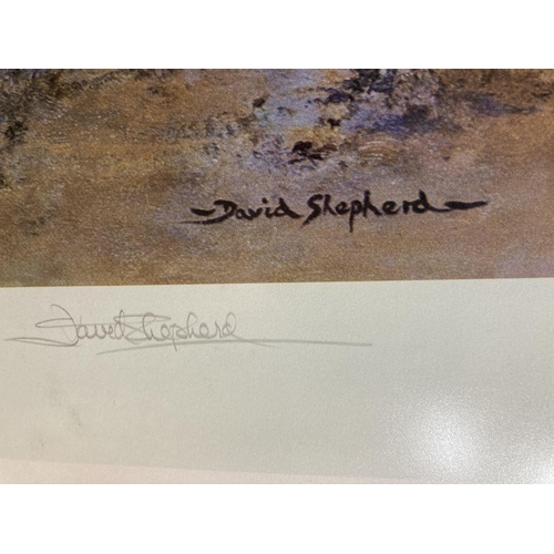 609 - David Shepherd, limited edition print, 'Winter of 43, somewhere in England', signed and signed by Ba... 