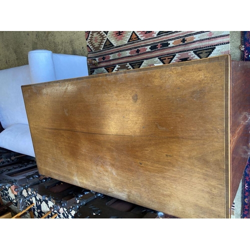 41 - A Regency banded mahogany chest fitted two short drawers and three long drawers, width 109cm, depth ... 