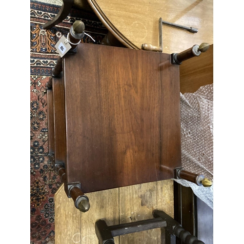 48 - A 19th century three tier mahogany whatnot (altered), width 46cm, depth 42cm, height 112cm... 