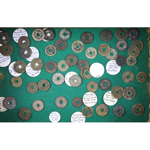 106 - Vietnam, approx 78 Annam cash coins, Lê dynasty (980-1009) to Nguyen dynasty (18021945), different ... 