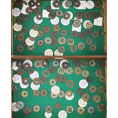 106 - Vietnam, approx 78 Annam cash coins, Lê dynasty (980-1009) to Nguyen dynasty (18021945), different ... 