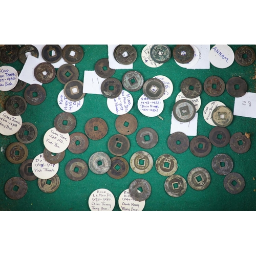 106 - Vietnam, approx 78 Annam cash coins, Lê dynasty (980-1009) to Nguyen dynasty (18021945), different ... 