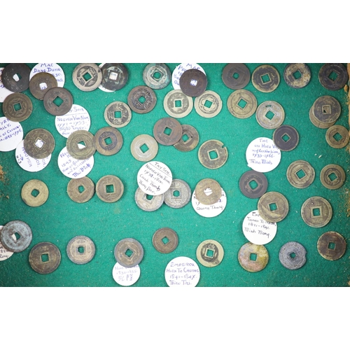 106 - Vietnam, approx 78 Annam cash coins, Lê dynasty (980-1009) to Nguyen dynasty (18021945), different ... 