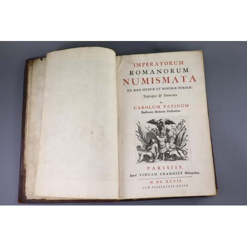 12 - Book on Roman coins, Charles Patin, Imperatorum Romanorum Numismata Ex Ære Mediæ Et Minimæ Formæ, Pa... 