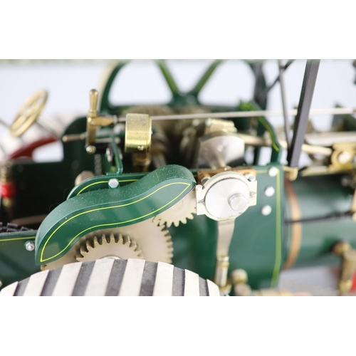 15 - A Maxwell Hemmens Precision Steam Models agricultural traction engine, with green and red paintwork,... 