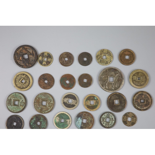 164 - China, 19 bronze horse gaming charms, Qing dynasty - Republic period, different varieties, Mandel 20... 