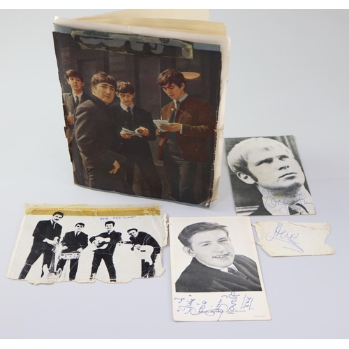 2 - A 1960s album of rock musicians autographs including two sets of The Rolling Stones (includes Brian ... 