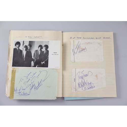 2 - A 1960s album of rock musicians autographs including two sets of The Rolling Stones (includes Brian ... 