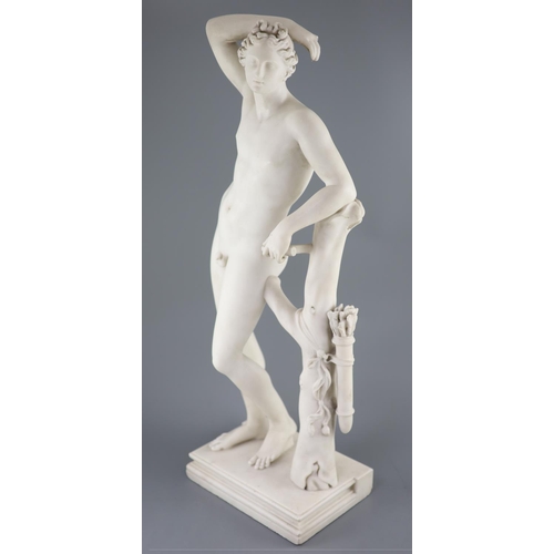 29 - Bartolomeo Cavaceppi (1716-1799). A white marble figure after the Antique Medici Apollo (Apollino), ... 