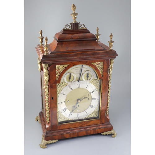 301 - A good George III mahogany musical table clock playing six tunes, John Hovil, Fair Street, London, t... 