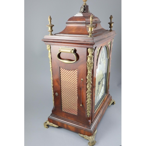 301 - A good George III mahogany musical table clock playing six tunes, John Hovil, Fair Street, London, t... 